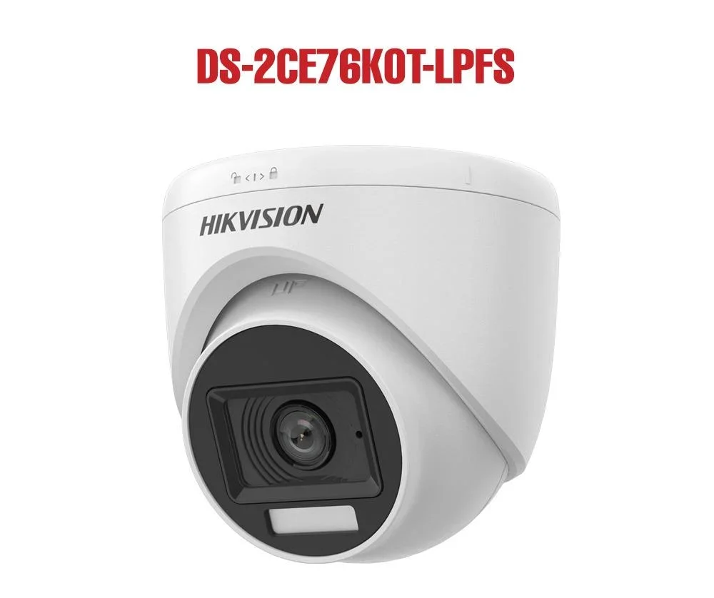 Hikvision DS-2CE76K0T-LPFS 3K Dual-Light Audio 5MP Fixed Dome Camera Turbo HD CCTV Camera