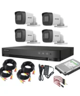 Hikvision 2MP 4-Camera Security System with 4CH DVR, 2TB HDD, Adaptors & Cables – Complete Surveillance Kit