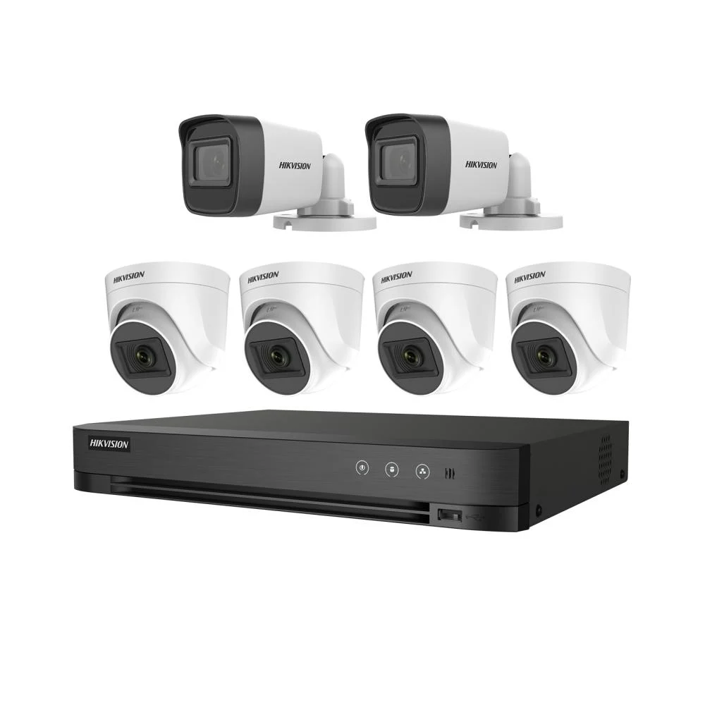 Hikvision 2MP 2 Outdoor + 4 Indoor Camera System with 8CH DVR